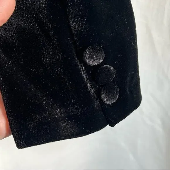 Tahari Luxury Black Velvet Soft One Button Stretch Blazer Size M - Picture 9 of 11